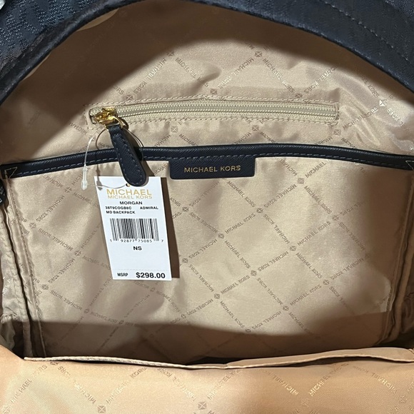 Michael Kors Morgan Backpack Blue NWT - Picture 4 of 7